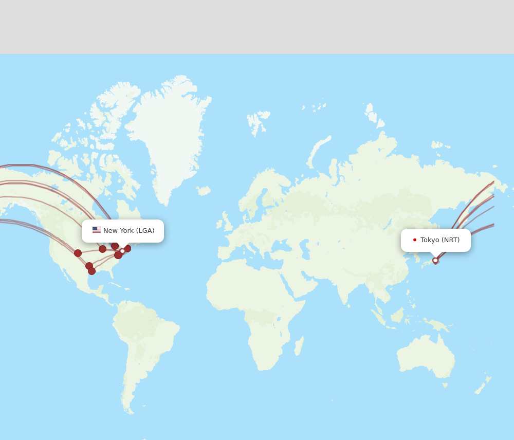 new york to tokyo flight path map